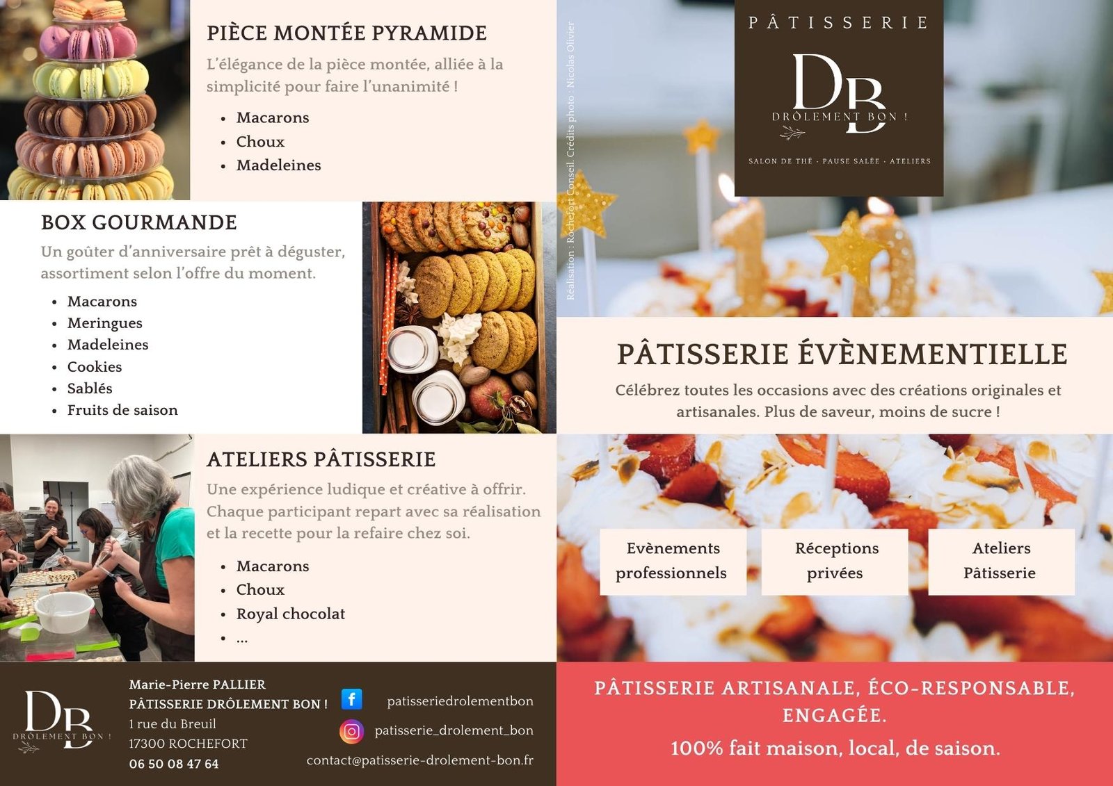 Plaquette A5 2 volets PATISSERIE DROLEMENT BON !